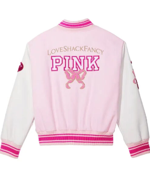 PINK x LoveShackFancy Reissued Boyfriend Letterman Varsity Jacket