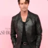 Patrick Schwarzenegger VSFS Black Leather Jacket For Sale