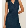 Perry Mattfeld Chad Powers Denim Blazer Dress For Sale
