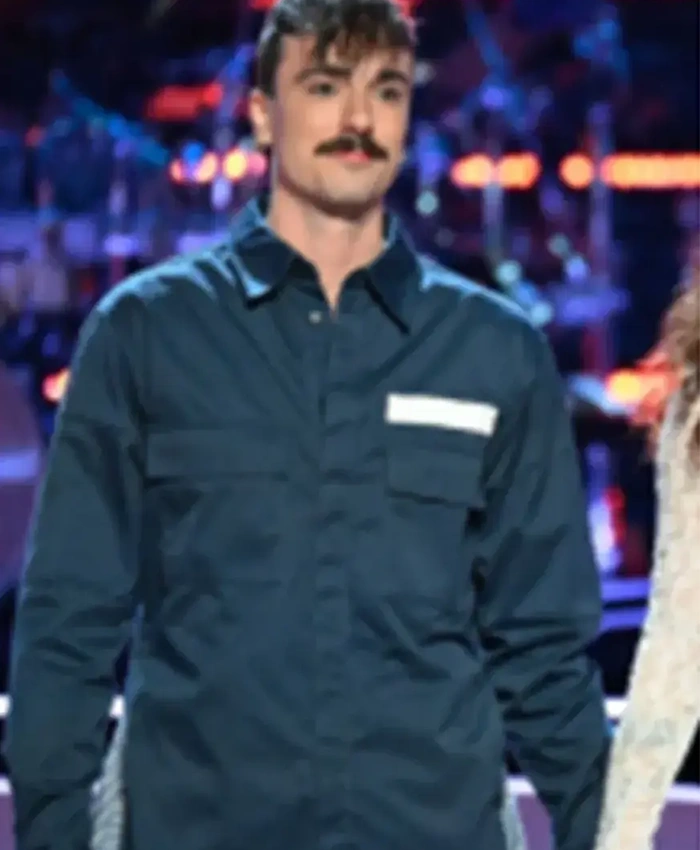 Peyton Kyle The Voice S28 Green Waist Tie Layered Shirt