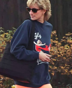Princess Diana Fly Virgin Atlantic Printed Blue Sweatshirt
