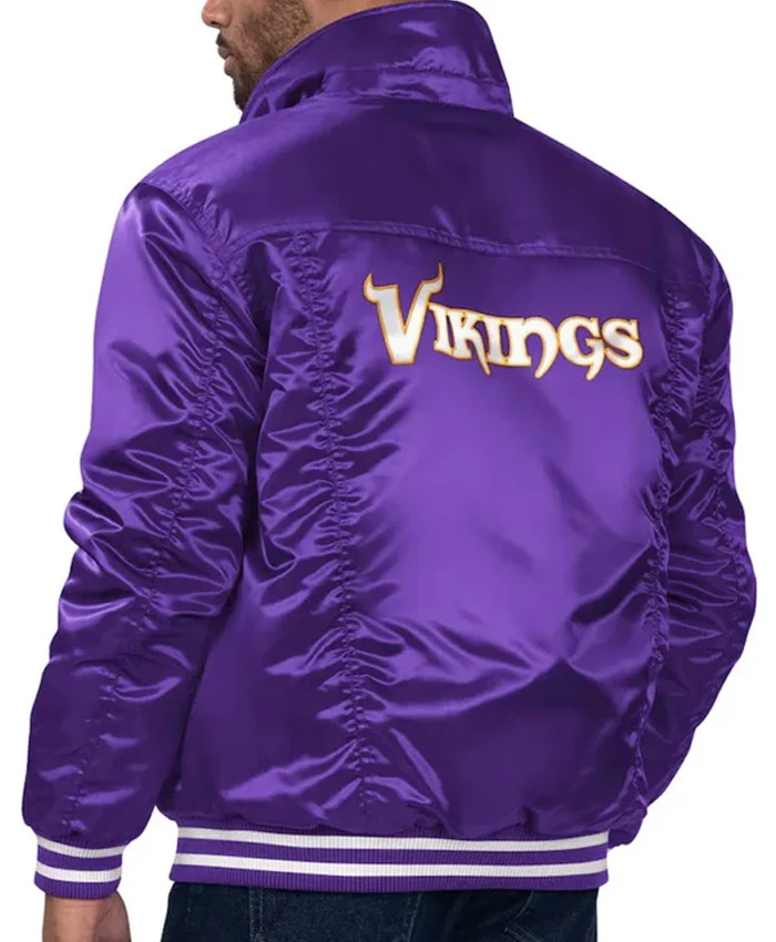 Purple Minnesota Vikings Silver Tab Trucker Satin Starter Jacket