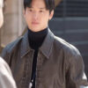 Queen Mantis Jang Dong-yoon Brown Leather Jacket