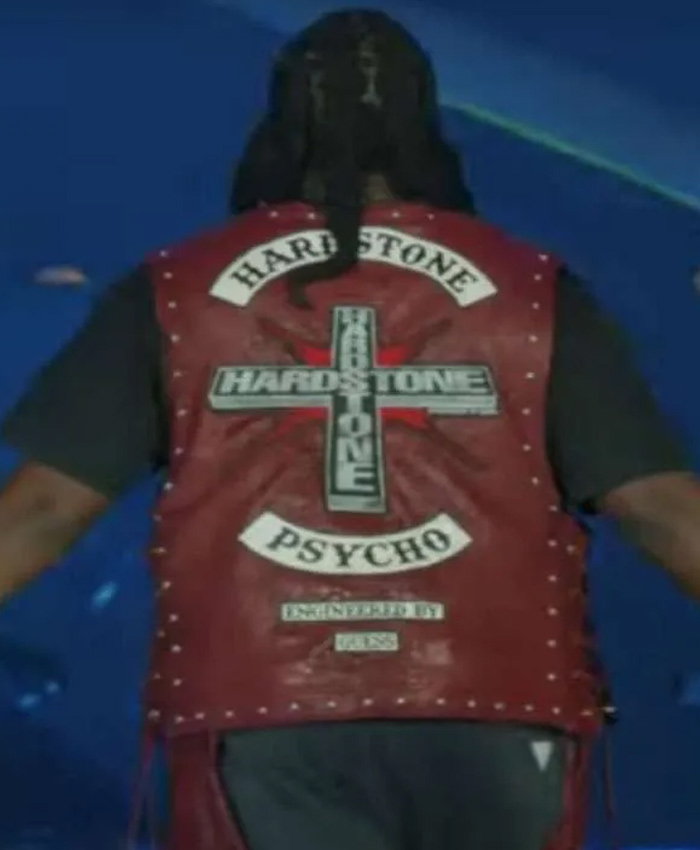 Rapper Don Toliver Hardstone Psycho Maroon Leather Vest