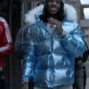 Rapper King Von Blue Puffer Jacket