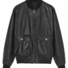 Real Housewives Of Salt Lake City S06 Lisa Barlow Black Bomber Leather Jacket