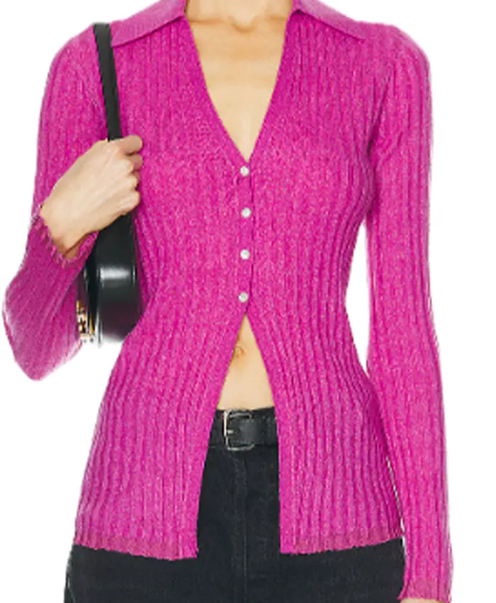 Rebecca Nobody Wants This S02 Pink Ribbed Top For Sale
