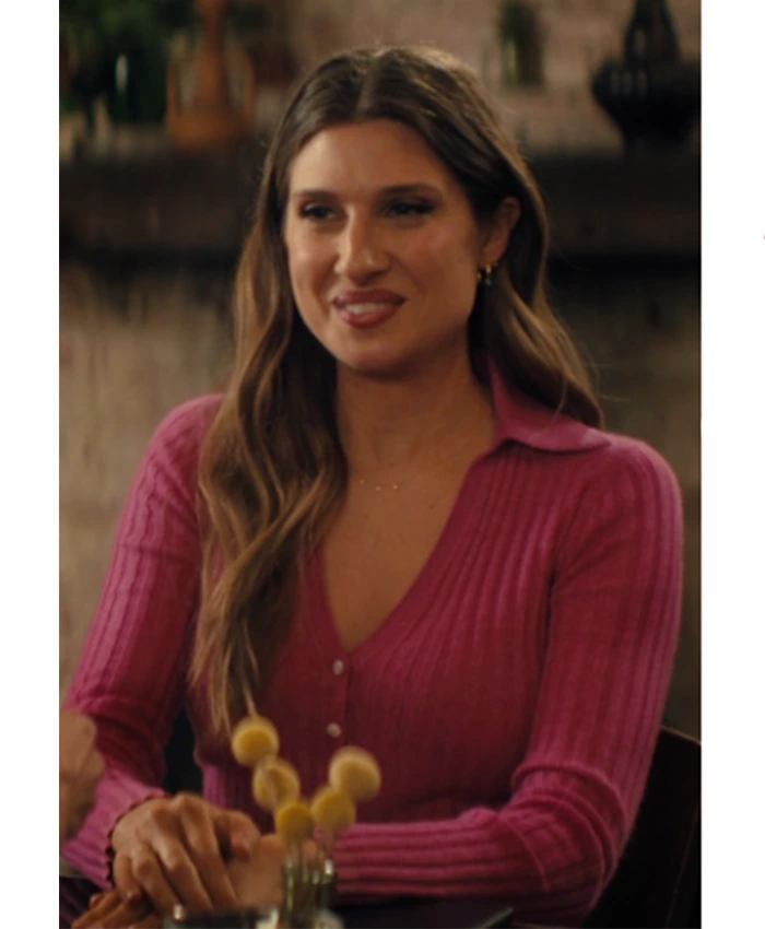 Rebecca Nobody Wants This S02 Pink Ribbed Top