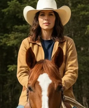 Rebecca Todd Heartland Brown Cotton Jacket For Sale