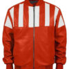 Red and White Striped Bomber Jacket