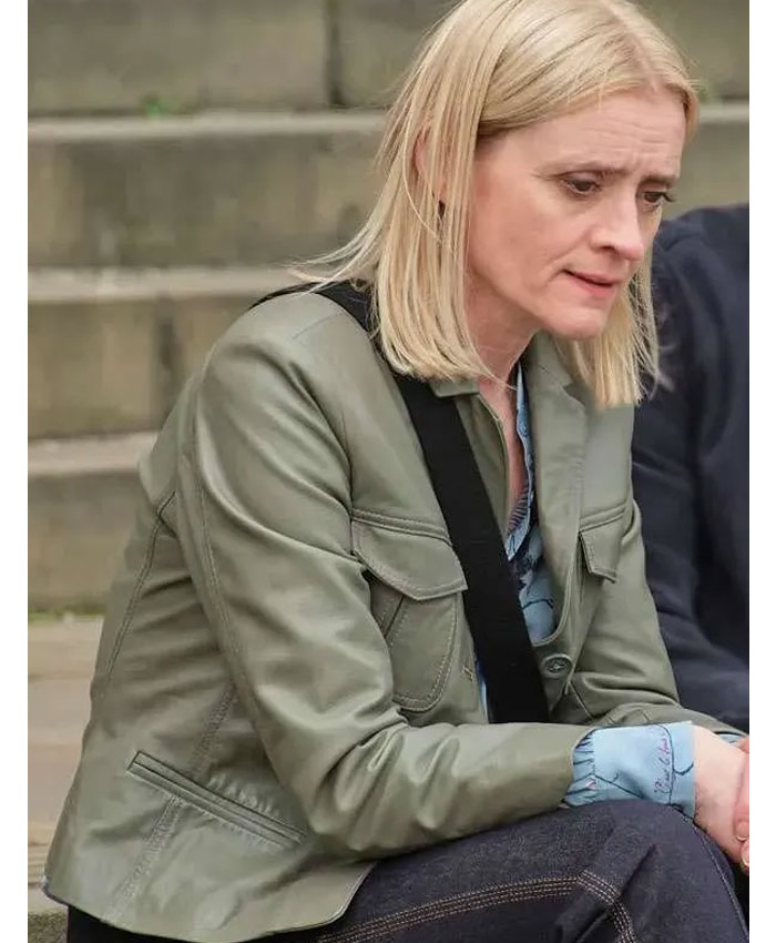 Reunion Tv Series Anne-Marie Duff Green Leather Jacket