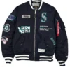 Richard Sherman Seattle Mariners Blue Bomber Jacket For Sale