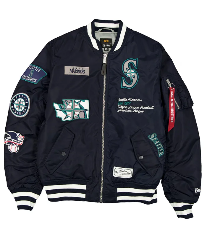 Richard Sherman Seattle Mariners Blue Bomber Jacket For Sale