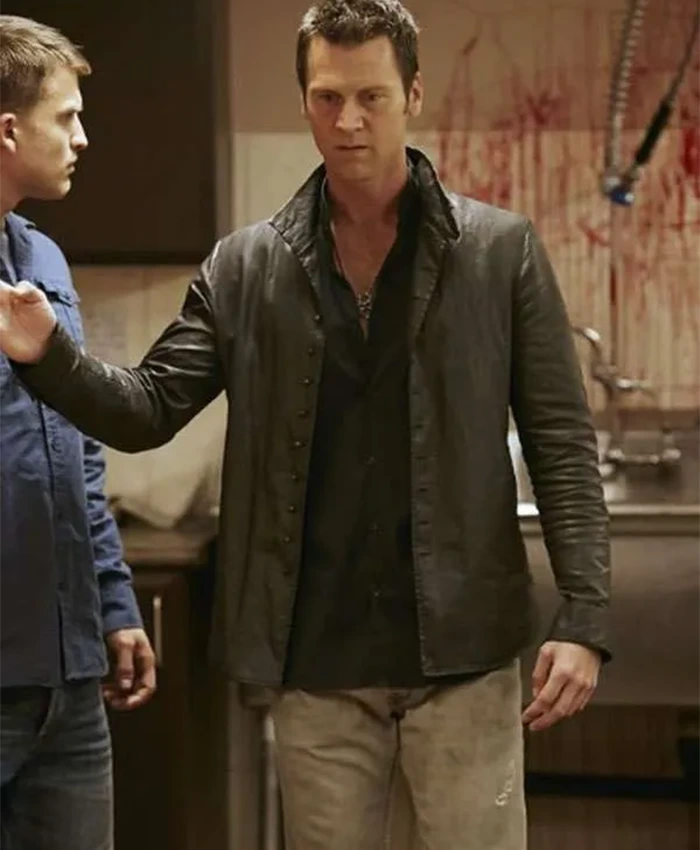 Sean Rogerson Bitten S02 Black Leather Jacket For Sale