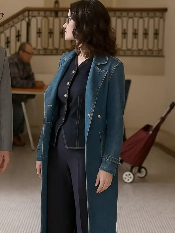 Selena Gomez Only Murders in the Building Tv Series S05 Mabel Mora Blue Denim Coat