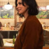 Sheriff Country Morena Baccarin Brown Suede Leather Bomber Jacket