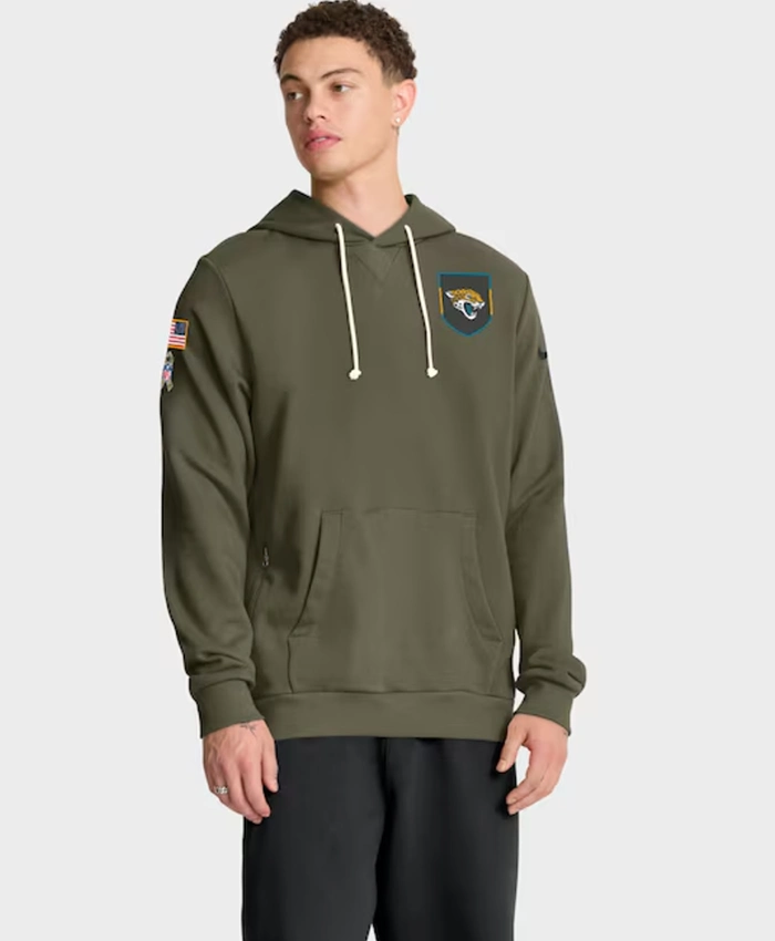 Shop Jacksonville Jaguars 2025 Salute To Service Sideline Olive Hoodie