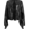 Shop Reba McEntire The Voice S28 Embellished Fringed Leather Jacket