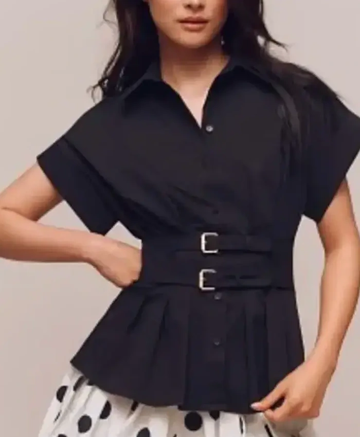 Shop Savannah Sellers The Today Show 2025 Double Buckle Waist Shirt