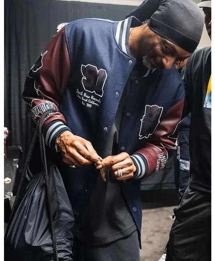 Snoop Dogg Song Joy Iz It a Crime Blue and Brown Varsity Jacket