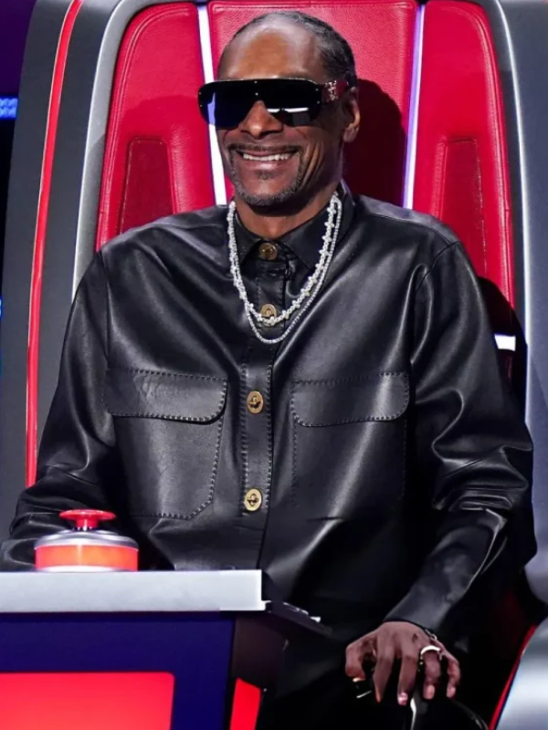 Snoop Dogg The Voice Season 28 Black Leather Jacket