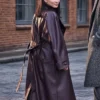 Sophie Baek Bridgerton S04 Burgundy Trench Coat For Sale