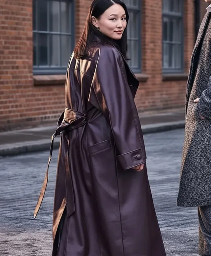 Sophie Baek Bridgerton S04 Burgundy Trench Coat For Sale