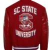 South Carolina State University Full-Snap Red Varsity Wool Jacket