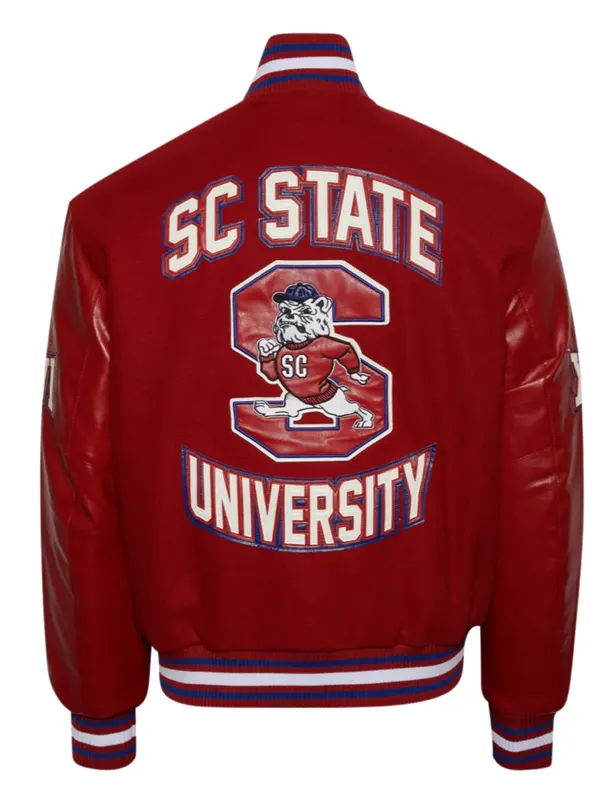 South Carolina State University Full-Snap Red Varsity Wool Jacket