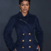 Teyana Taylor One Battle After Another 2025 Blue Mohair Coat