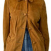 The Rumour Joanne Whalley Brown Suede Leather Jacket