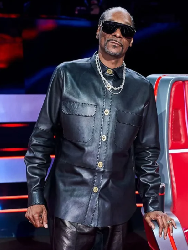 The Voice S28 Snoop Dogg Black Leather Jacket