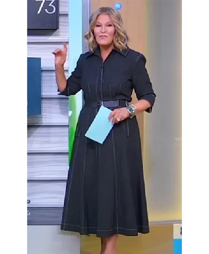 Tory Johnson Good Morning America Black Denim Belted Dress