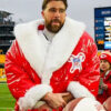 Travis Kelce American Footballer NFL Chiefs-Red Santa Puffer Coat