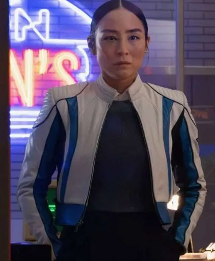 Tron Ares Greta Lee Leather Jacket