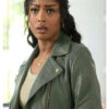 Tv Series High Potential Season 02 Javicia Leslie Green Leather Biker Jacket