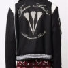 Unisex Black And White Wool Varsity Jacket