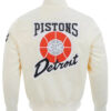 Unisex City Edition Detroit Pistons Chenille Cream Bomber Jacket