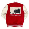 Unisex Death Row Records October London Red and White Varsity Jacket