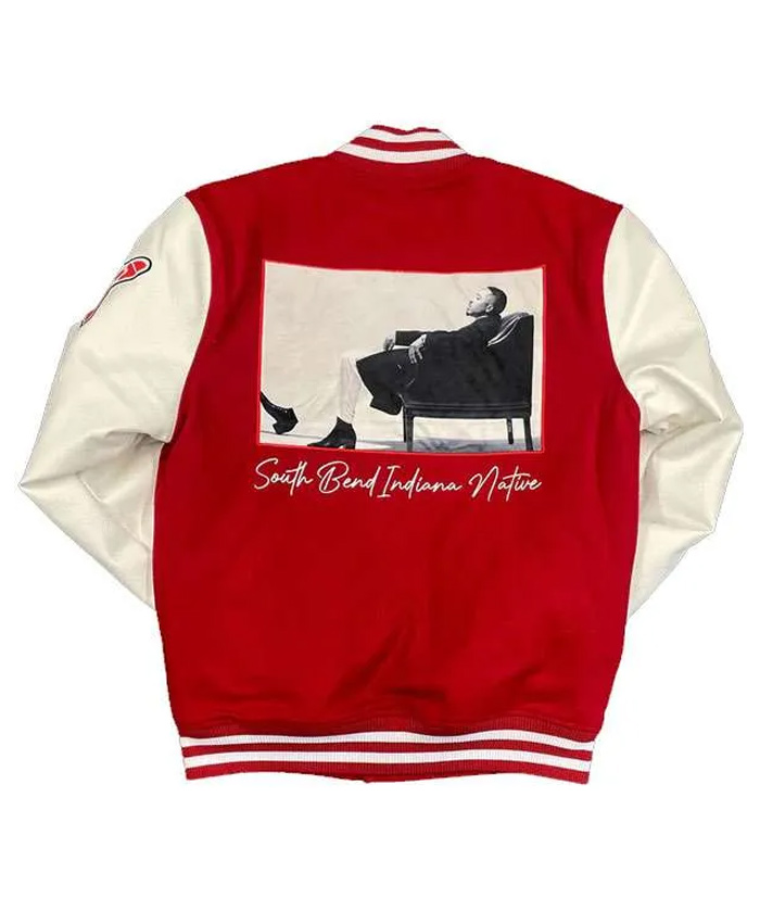 Unisex Death Row Records October London Red and White Varsity Jacket