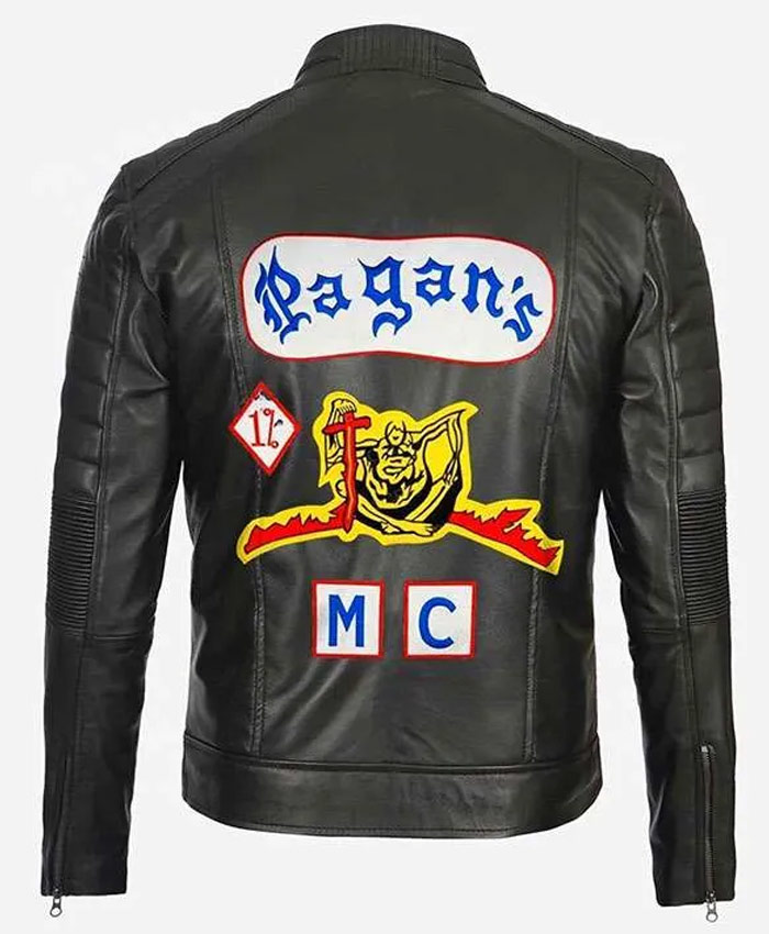 Unisex Pagan MC Black Leather Jacket