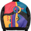 Unisex Pelle Pelle Picasso Multicolor Leather Bomber Jacket