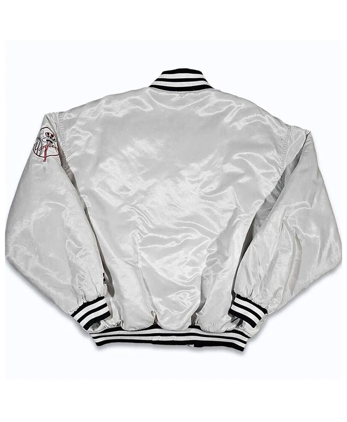 Unisex Silver New York Yankees Satin Varsity Jacket