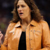 WNBA Game 2024 Stephanie White Brown Leather Jacket