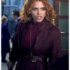 Wednesday S02 Billie Piper Burgundy Long Coat