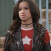 Wizards Beyond Waverly Place Billie Black Leather Jacket with Red Embellishment