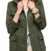 Women 4 Pocket Military Green Cotton Jacket