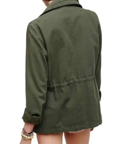 Women 4 Pocket Military Green Cotton Jacket For Sale