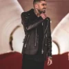 Zayn Malik Eyes Closed Black Leather Jacket