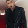 Zayn Malik Eyes Closed Black Leather Jacket For Sale